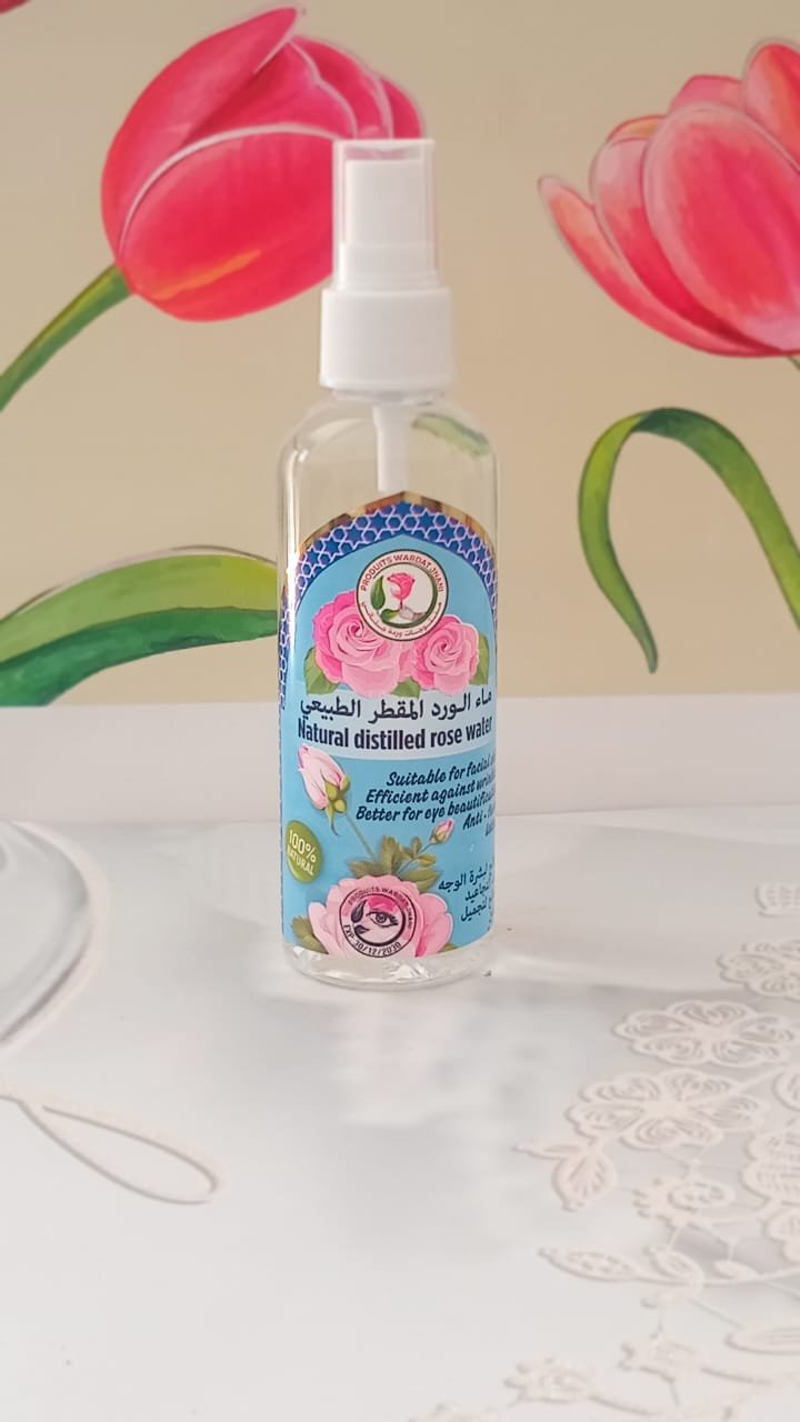 ماء الورد تقطيرة الأولى طبيعي  رشاشة100ml